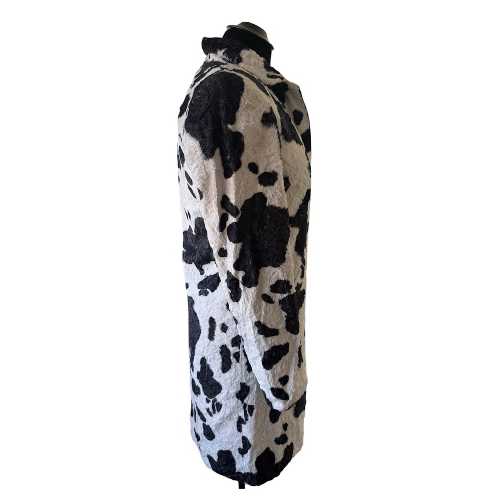 Y2K Cache Cow Faux Fur Trench Coat - Picture 3 of 9